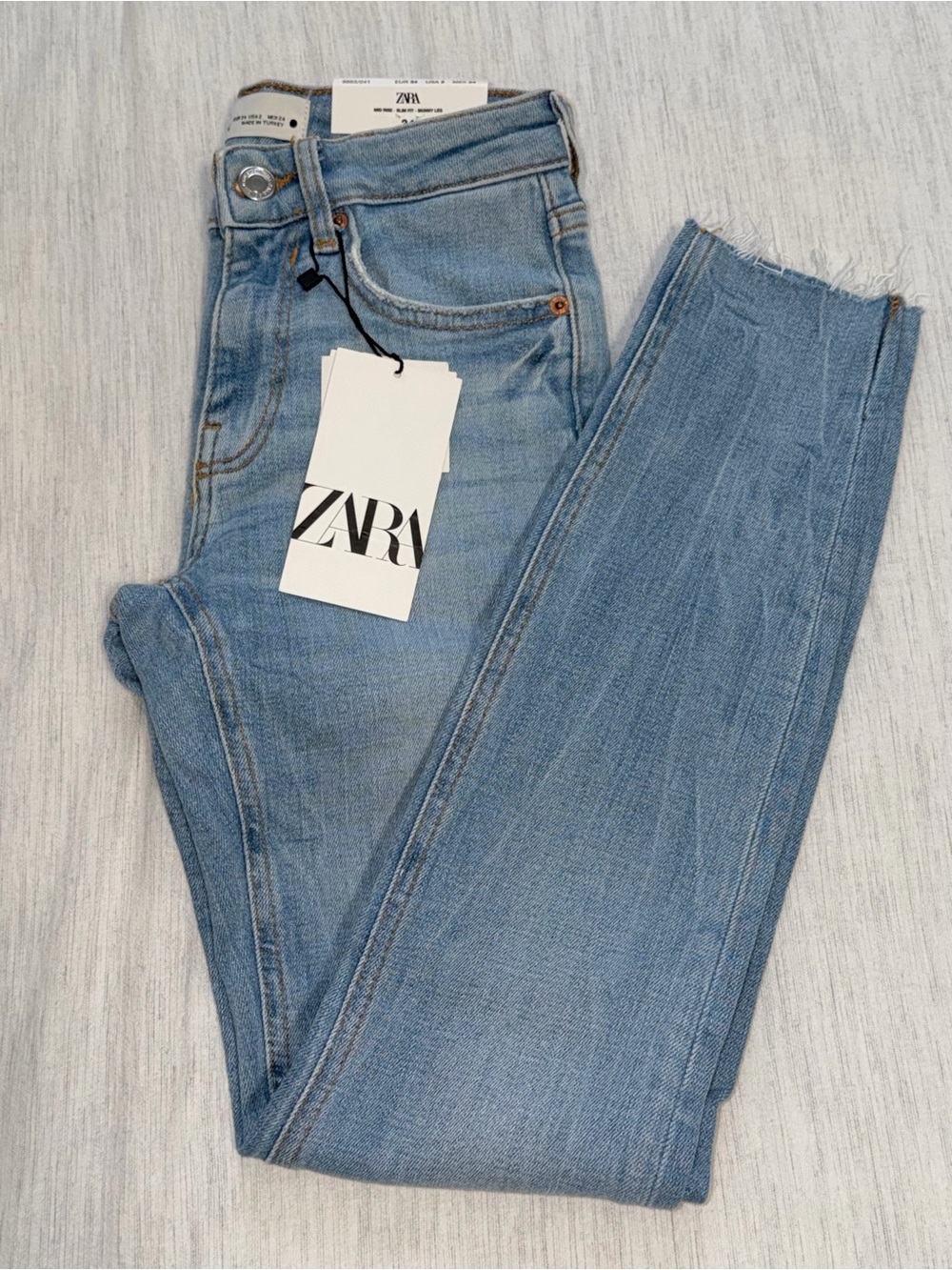Zara Skinny Jeans Blue Waist NWT